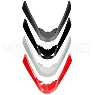 Conjunto de quatro peças plásticas para moto em preto mate, preto brilhante, branco e vermelho