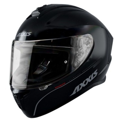 Capacete integral preto mate com viseira transparente e logotipo AXKOS
