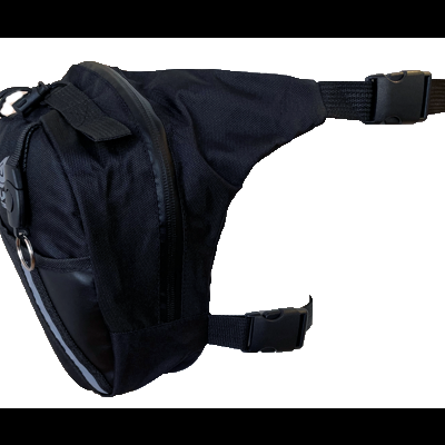 Bolsa pochete preta com fecho e alças ajustáveis