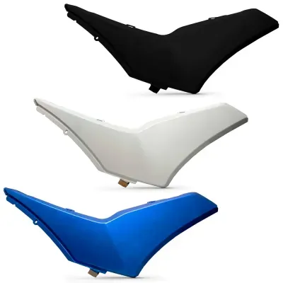 Capas laterais para motocicleta em preto, branco e azul