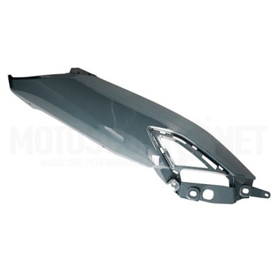 Peça cinza metálica para motocicleta com suporte lateral cinza escuro