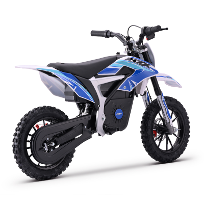 Motocross elétrica azul e branca para criança