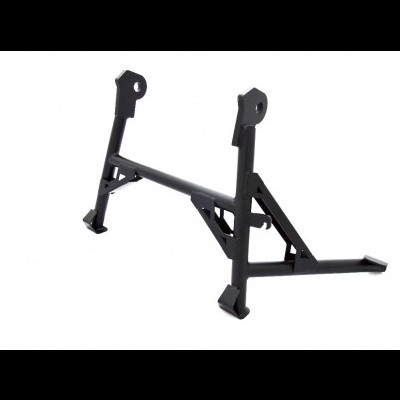 suporte metálico preto para equipamento, fundo branco