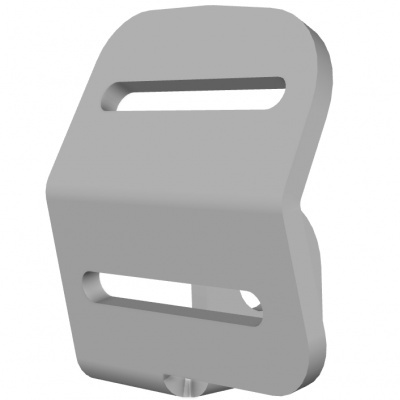 Peça plástica cinzenta com ranhuras horizontais