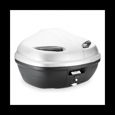 Mala de mota em plástico branco e preto