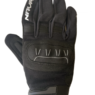 Luva preta NAVA com reforço acolchoado e fecho ajustável no pulso