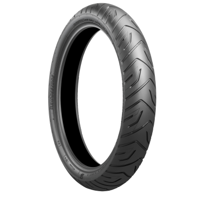 Pneu de motocicleta preto com padrão de piso em zig-zag