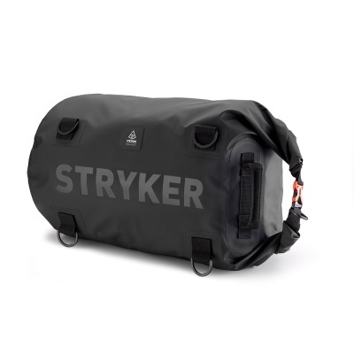 Saco impermeável preto STRYKER com fecho enrolável e fivela laranja