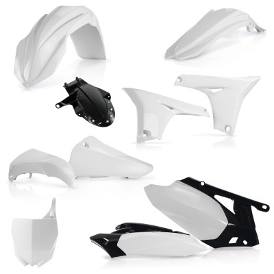 Conjunto de peças para mota em plástico branco e preto