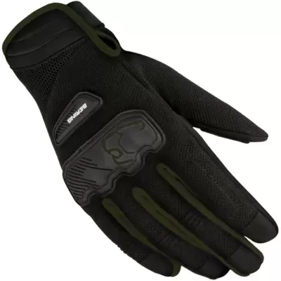 Luva preta para motociclismo com reforços em borracha e etiqueta DAINESE