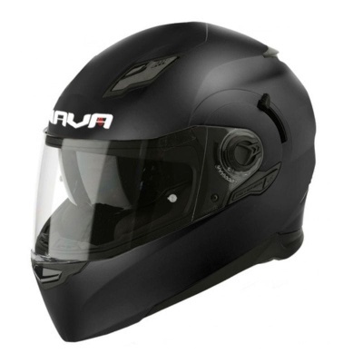 Capacete integral preto fosco com viseira transparente e texto JAVA