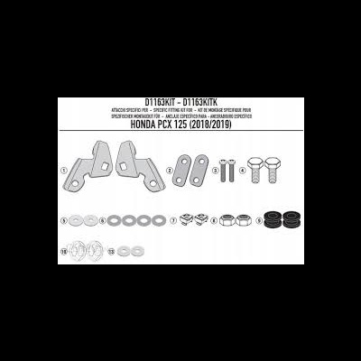 Kit de fixação metálico e peças para Honda PCX 125 (2018/2019) com texto
