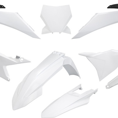 Peças plásticas brancas e pretas para carroçaria de motorizada