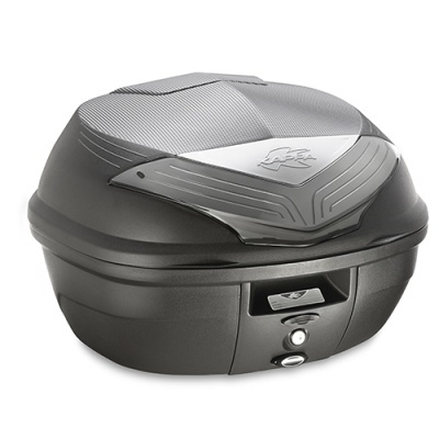 Mala para mota preta e cinza com fecho metálico