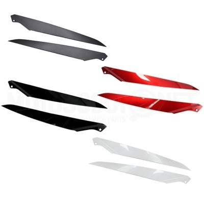 Conjunto de pás para rotor de helicóptero remoto em várias cores e acabamentos.