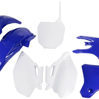 Conjunto de peças de plástico para moto em azul e branco