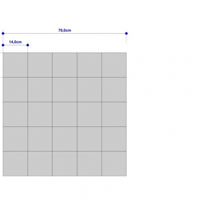 esquema de azulejos cinzentos com medidas e texto tile PASSION