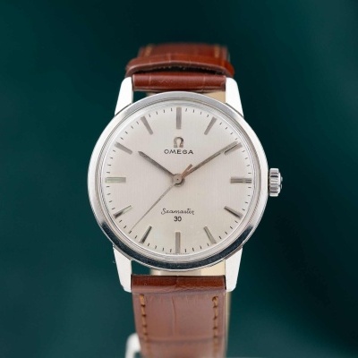 Relógio de pulso Omega Seamaster 30 com bracelete castanha de couro