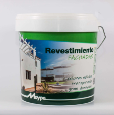 Balde de tinta verde Mype para fachadas com texto em espanhol
