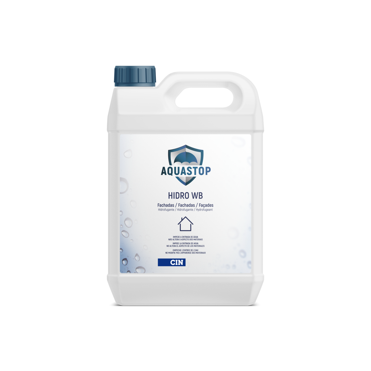 Frasco branco com produto AQUASTOP HIDRO WB para fachadas