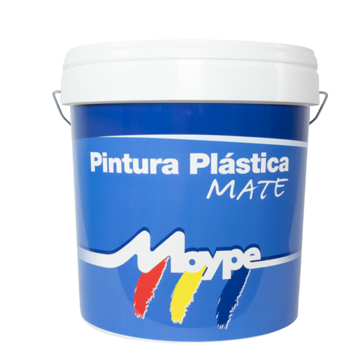 Balde de tinta plástica mate Moype azul com tampa branca