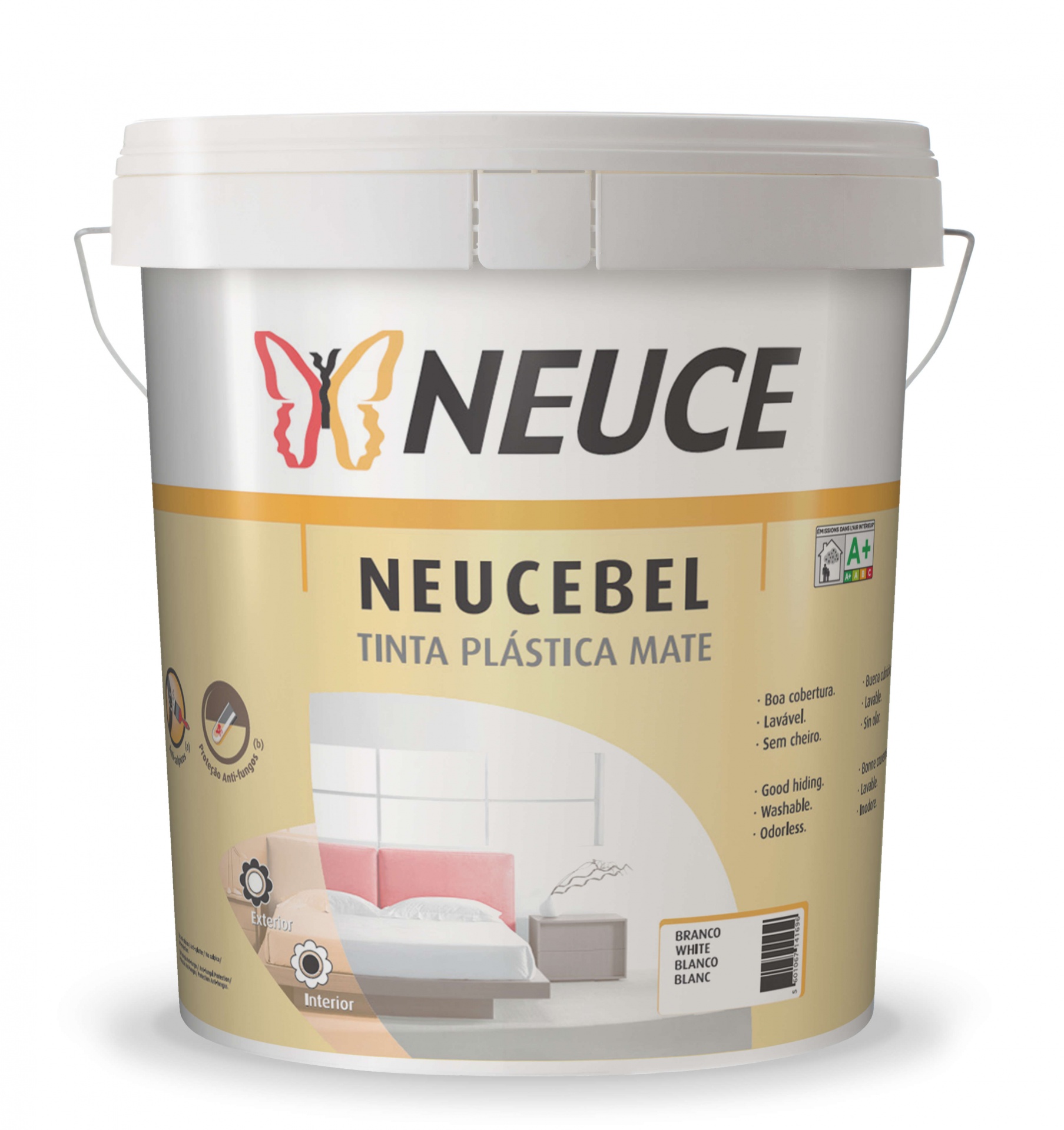 Balde de tinta plástica mate NEUCEBEL branco