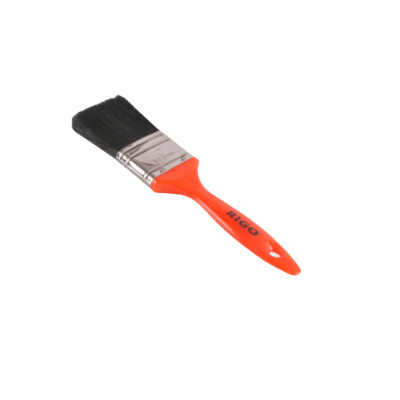 Pincel de pintura com cabo laranja e cerdas pretas