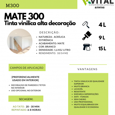 Vinil&#x20;Mate&#x20;300&#x20;&#x20;-&#x20;Tinta&#x20;Vin&#x00ED;lica&#x20;Branca&#x20;15&#x20;LT