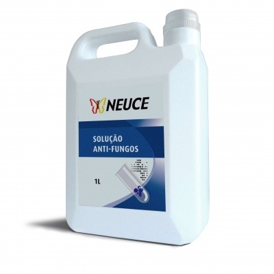 Recipiente plástico branco de 1 litro com rótulo azul NEUCE solução anti-fungos