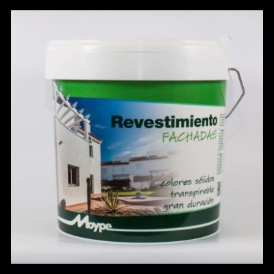 Balde de tinta verde Mype para fachadas com texto em espanhol