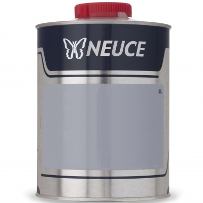 Lata metálica com rótulo NEUCE e tampa vermelha