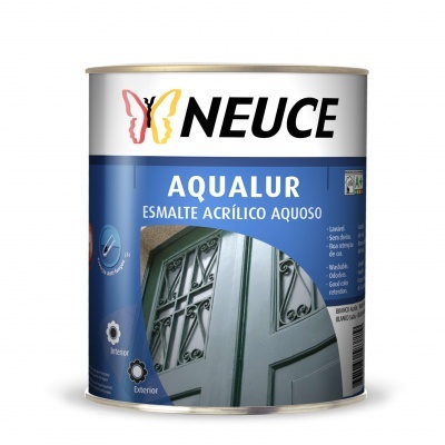 Lata de tinta acrílica Neuce Aqualur azul para portas, uso interior e exterior