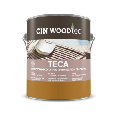 Lata de tinta ou verniz CIN WOODtec TECA para proteção decorativa de madeira