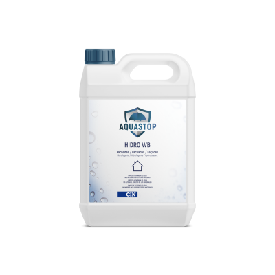 Frasco branco com produto AQUASTOP HIDRO WB para fachadas