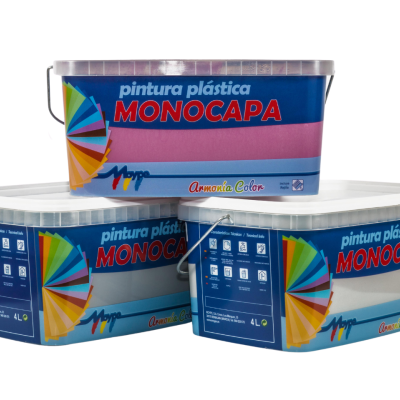 baldes de pintura plástica MONOCAPA coloridos