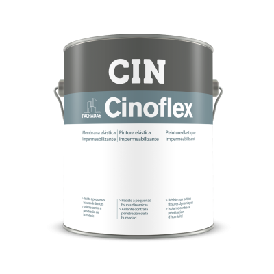 Lata de tinta CIN Cinoflex para fachadas, embalagem metálica branco e cinza