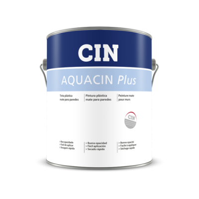 Lata de tinta plástica mate CIN AQUACIN Plus para paredes