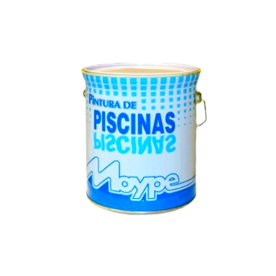 Lata de tinta para piscinas branca e azul da marca Moype