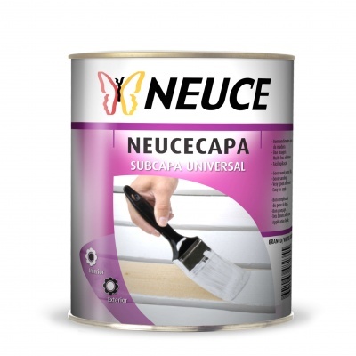 Lata de tinta NEUCE Subcapa Universal com rótulo cinza e roxo e imagem de pincel a pintar.