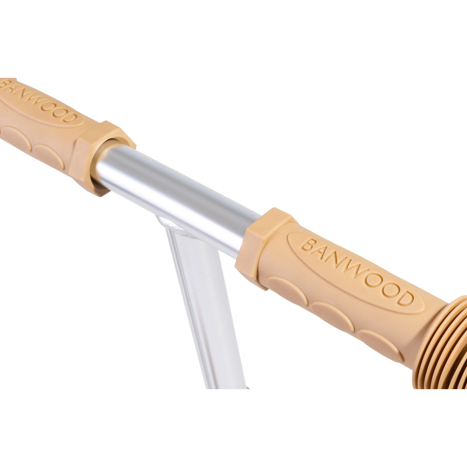 Punhos de guiador bege BANWOOD com estrutura metálica prateada