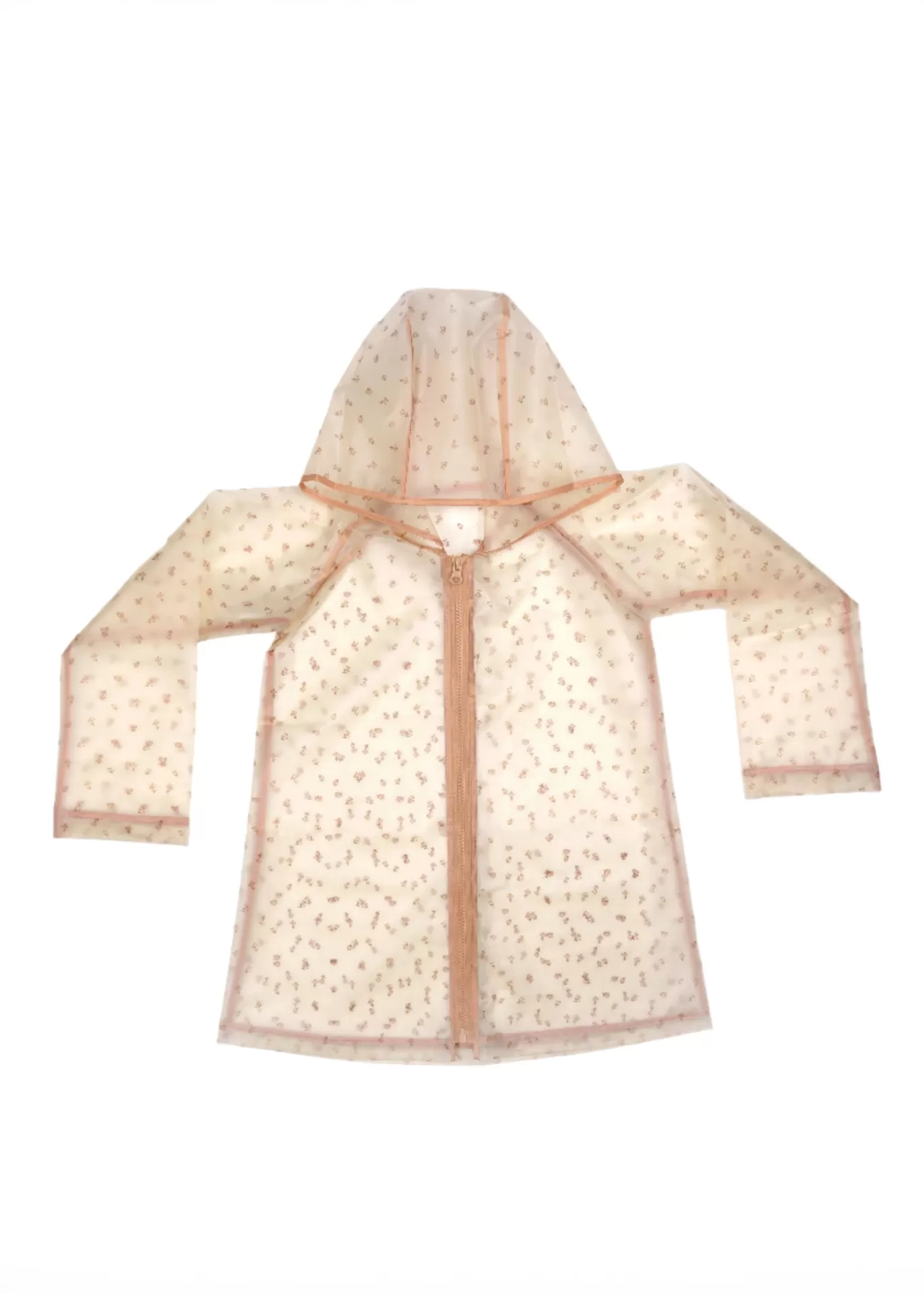 Casaco imperméavel transparente com padrão floral e capuz