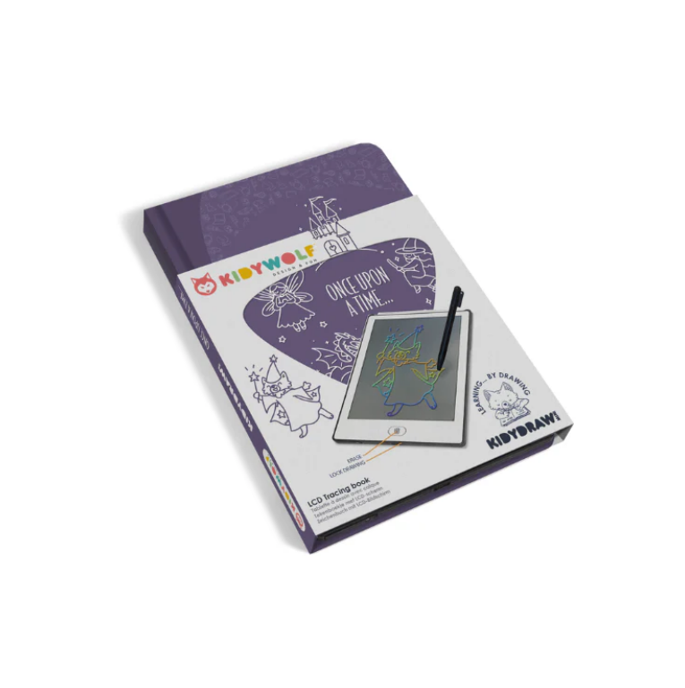 Livro LCD para desenhar KIDYROAR com ilustrações e ecrã LCD colorido