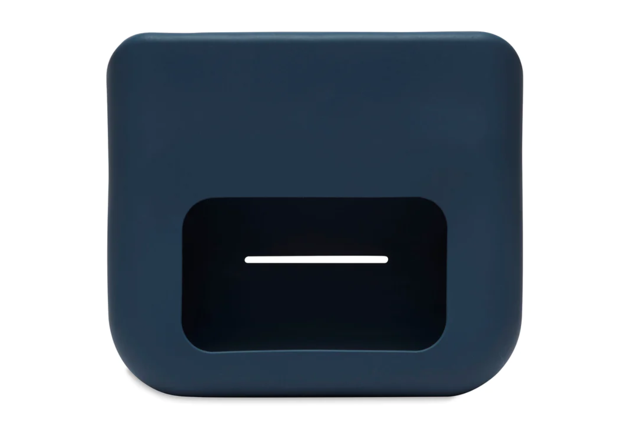 Suporte para smartphone azul escuro em silicone com ranhura horizontal