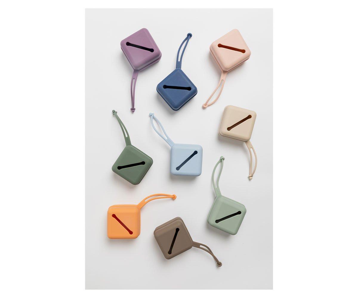 Colheres medidoras quadradas de silicone coloridas com fitas para pendurar