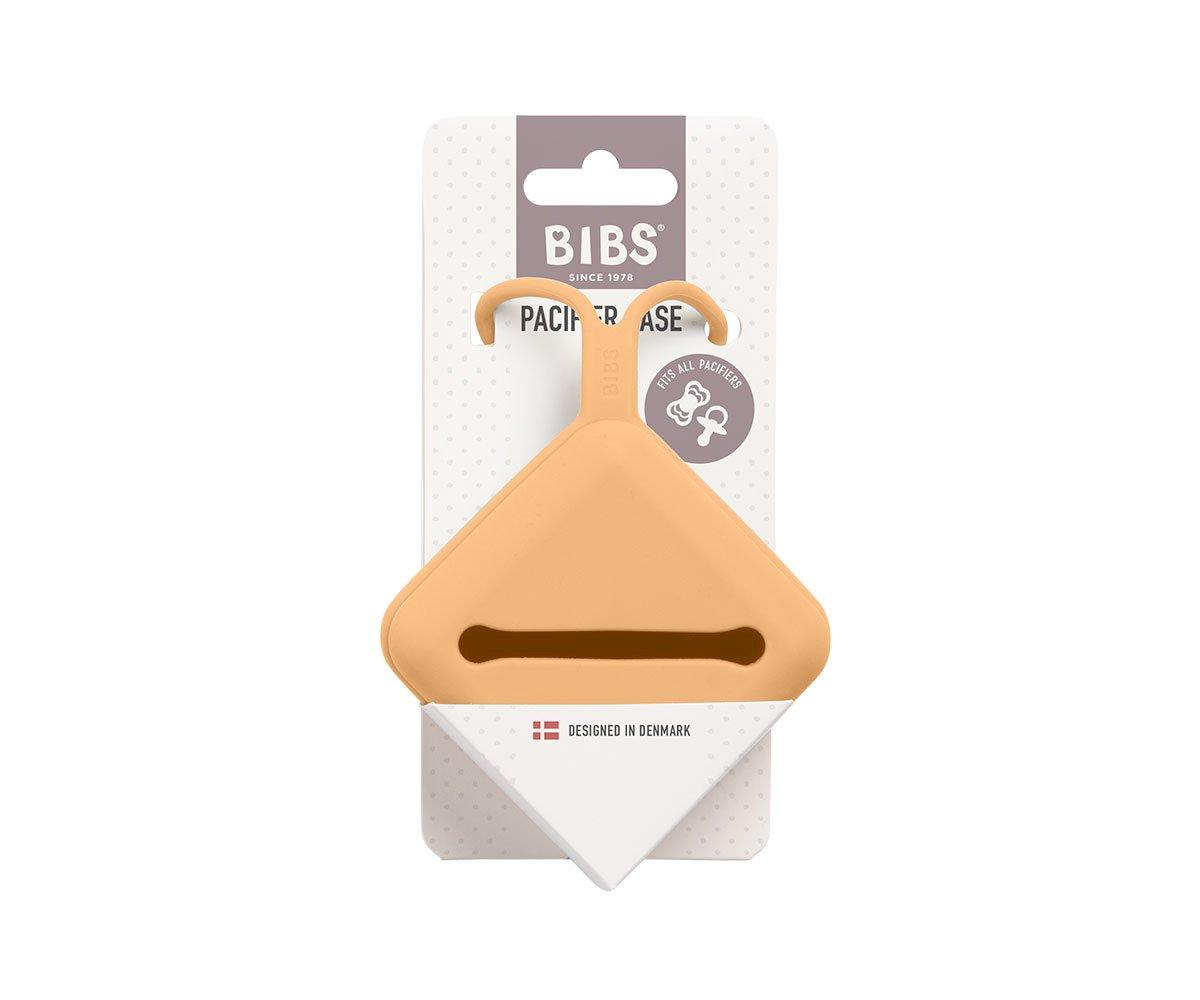 Suporte para chucha BIBS bege em embalagem branca.