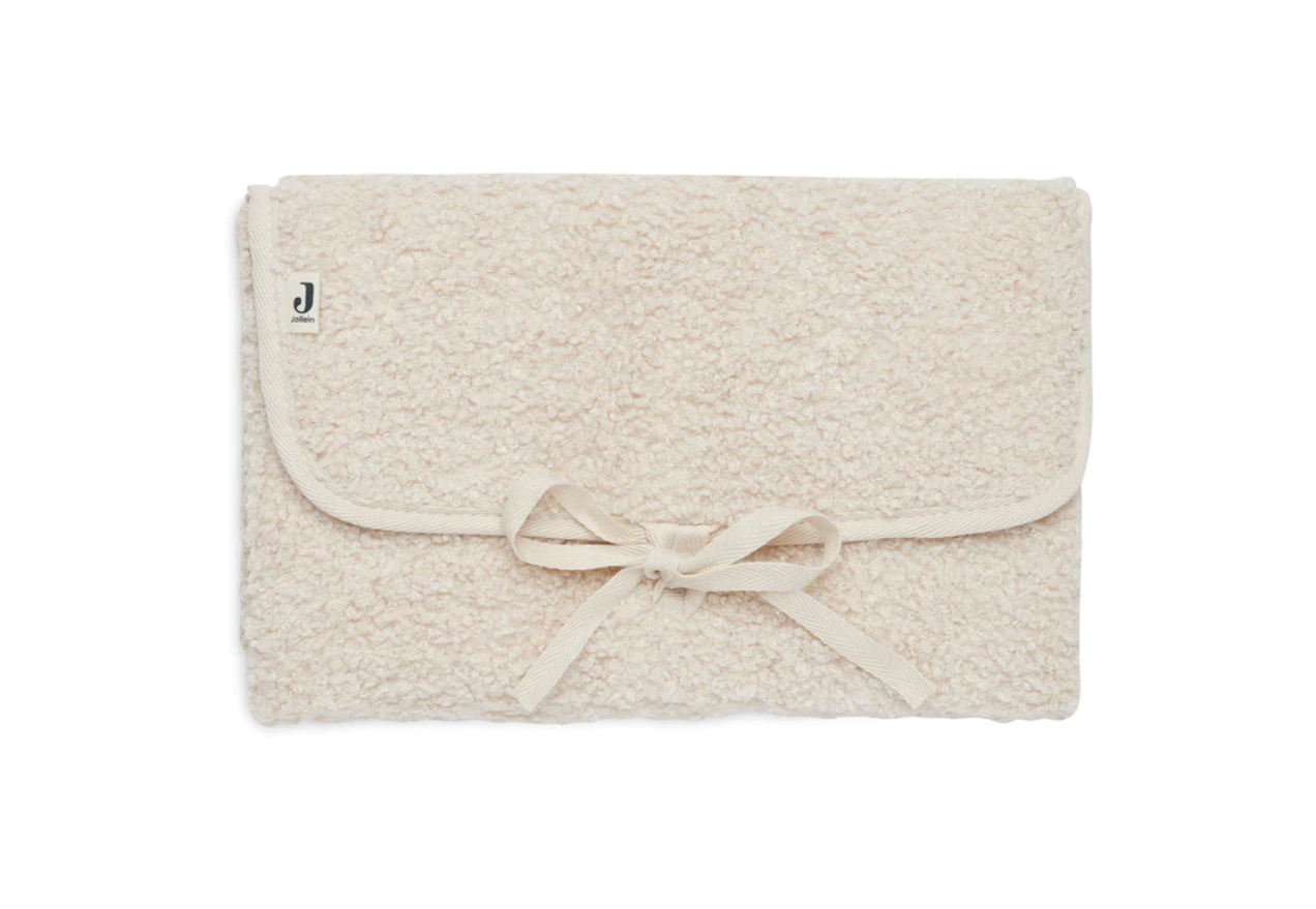 Manta de bebé creme felpudo com laço e etiqueta J