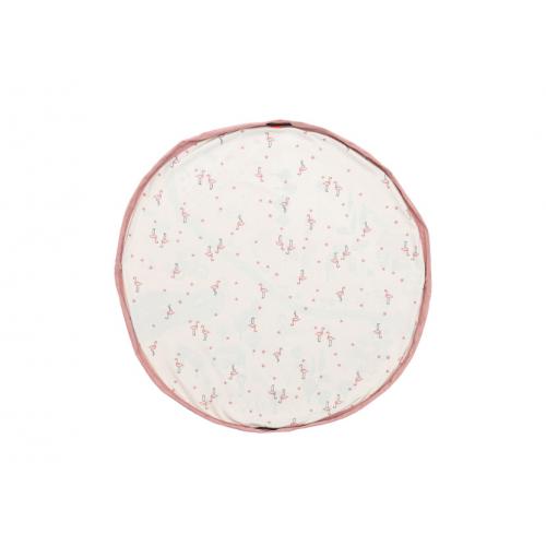 Colchão redondo para bebé com padrão floral cor-de-rosa