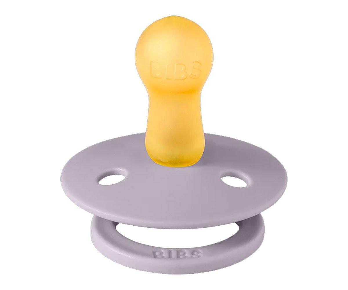Chupeta para bebé com chupeta amarela e base cinzenta