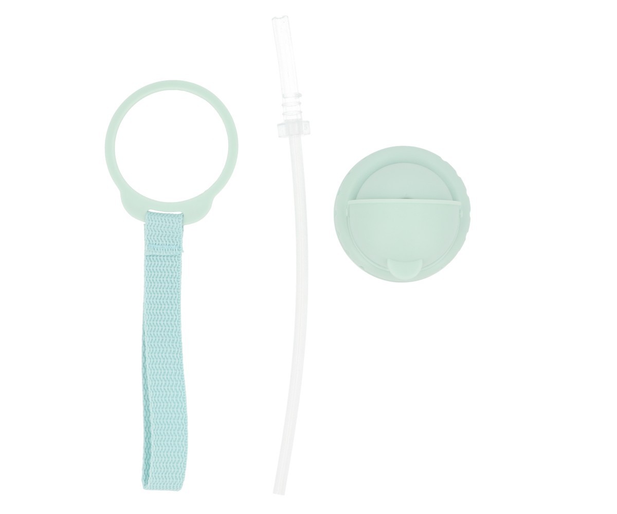 Acessórios para garrafa de água azul claro em plástico e tecido