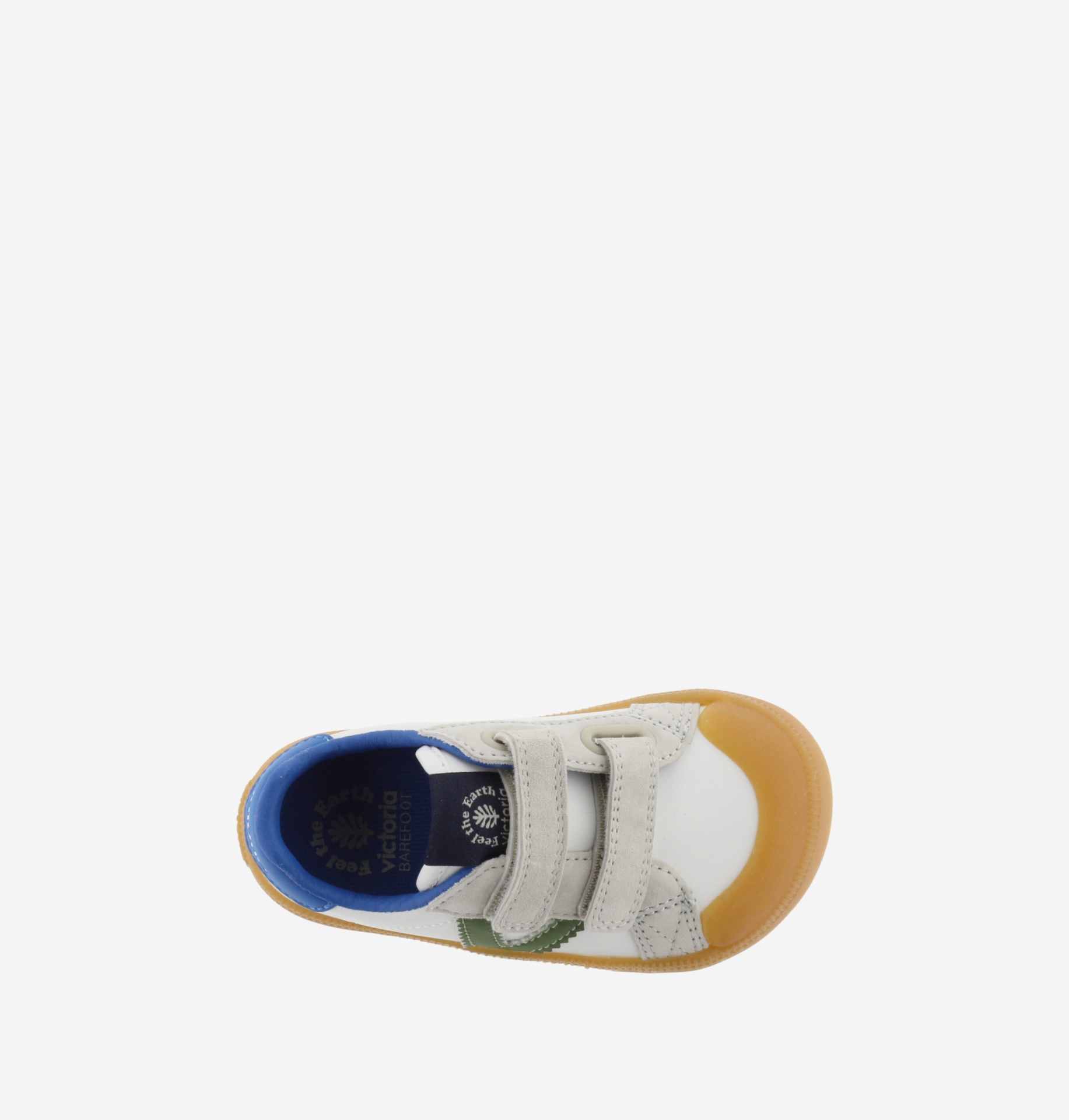 Sapato desportivo infantil branco com sola amarela e detalhes coloridos